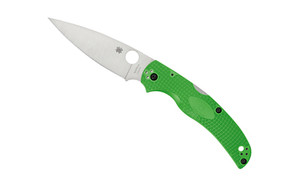 Spyderco Native Chief Lightweight Salt  Folding Knife  Plain Edge  Green FRN Handle  Satin Finish  Silver  4.02" Blade Length  LC200N Steel C244PGR
