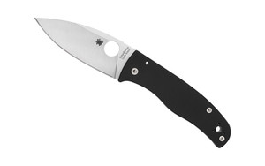Spyderco Bodacious  Folding Knife  Plain Edge  Black G-10 Handle  Satin Finish  Silver  3.66" Blade Length  CPM-S30V Steel C263GP