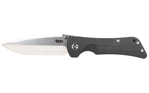 Zac Brown's Southern Grind Bad Monkey  Folding Knife  4" Drop Point  Black G10 Handle  14C-28N Stainless Steel  Satin Blade  Silver SG03030001