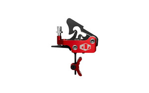 Elftmann Tactical Apex Pro  FA  Adjustable Trigger  Curved with Red Shoe  Fits AR-15  Anodized Finish  Red APEX-PRO-R-C-FA