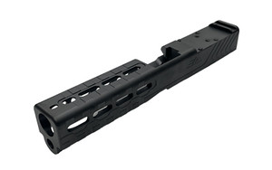 Sylvan Arms Custom Slide  Trijicon RMR Slide Cut  For Glock 17 GEN3  DLC Finish  Black  Includes RMR Cover/Adapter Plate  RMR Locating Pins and Plate Screws GL17G3