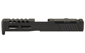 Zaffiri Precision ZPS.2  Optics Ready Stripped Slide  RMR Footprint  Lightening Cuts  Cerakote Finish  Armor Black  For Glock 19 Gen 5  Includes Black Anodized Optics Plate Cover and Screws ZPS.2.19.G5.BLK