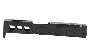 Zaffiri Precision ZPS.3  Optics Ready Stripped Slide  RMSc Footprint  Lightening Cuts  Cerakote Finish  Armor Black  For Glock 43  Includes Black Anodized Optics Plate Cover and Screws ZPS.3.43.BLK