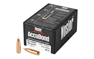 Nosler AccuBond  .308 Diameter  30 Caliber  165 Grain  Spitzer Boat Tail  50 Count 55602