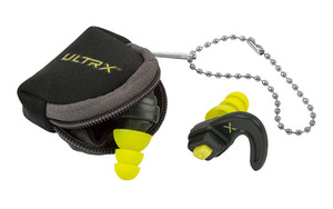 Allen Company ULTRX Adjustable Ear Plugs  Gray/Neon Yello  Includes Carrying Pouch 4103