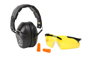 Walker's Passive  Combo Kit  Folding Earmuff  Black  1 Pair of Foam Ear Plugs  1 Pair of Sport Glasses Included GWP-FPM1GFP