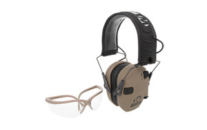 Walker's Razor  Electronic Ear Protection  Flat Dark Earth Color  Includes Matching Clear Shooting Glasses GWP-RSEMSPSGL-FDE