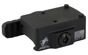 American Defense Mfg. AD-RMR  Quick Detach Mount  Left Hand Lever  Low  Fits Trijicon RMR  Anodized Finish  Black AD-RMR-LW-L-STD