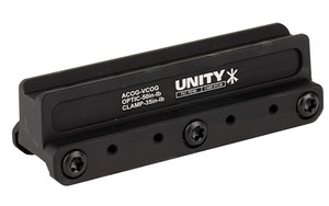 Unity Tactical FAST  Red Dot Mount  2.05" Optical Height  Compatible with ACOG/VCOG Footprints  Anodized Finish  Black FST-COGB
