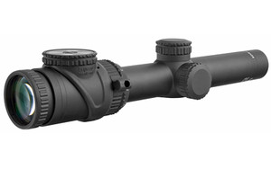 Trijicon AccuPoint 1-6x24mm Riflescope with BAC  Amber Triangle Post Reticle  30mm Tube  Matte Black  Capped Adjusters TR25-C-200091