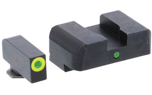 AmeriGlo Pro I-Dot 2 Dot Sights For Glock Gen 1-4 9mm/40S&W/380ACP and Gen 5 10mm/45ACP  Green/Green  Front and Rear Sights GL-301