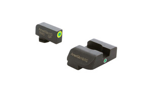 AmeriGlo I-Dot  Single Dot  Night Sight  For Glock Gen 5 9/40  Green Front with Lumigreen Outline  Green Rear  Matte Finish  Black GL-5301