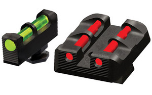 Hi-Viz Litewave Front & Rear Sight Set  Fits All Glocks  Front Sight Includes Green Red White Litepipes  Rear Sight Includes Green Red Black Litepipes GLT178
