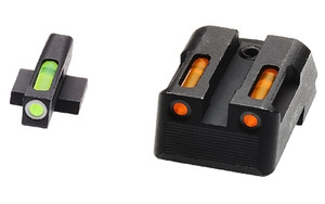 Hi-Viz LiteWave H3 Tritium/Litepipe Night Sights  Fits All Kimber 1911 Models with Fixed Sights  Green Front w/White Front Ring  Orange Rear  Does Not Fit Kimber Micro KBN421