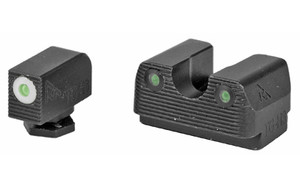 Rival Arms Tritium 3 Dot Front/Rear Green Night Sight For Glock 17/19  White Front Sight Ring  Black Nitride Quench-Polish-Quench (QPQ) Finish RA-RA1B231G Rival Arms Tritium 3 Dot Front/Rear Green Night Sight For Glock 17/19  White Front Sight Ring  Black Nitride Quench-Polish-Quench (QPQ) Finish RA-RA1B231G