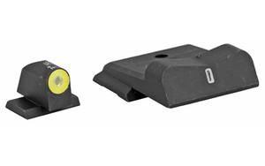 XS Sights DXT2 Big Dot Tritium Front  White Stripe Express Rear  Fits S&W M&P Full Size and Compact  Green with Yellow Outline SW-0029S-5Y