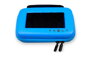 Vault Case Nano  Mini Case  3 Removable Flex Panels  Velcro Top Lid Patch Panel  7"x4.5"x2"  Faux Blue Carbon Fiber Outer Shell VLTNANOBLUCBN