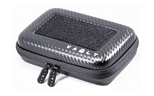 Vault Case Nano  Mini Case  3 Removable Flex Panels  Velcro Top Lid Patch Panel  7"x4.5"x2"  Faux Carbon Fiber Outer Shell VLTNANOCARBON