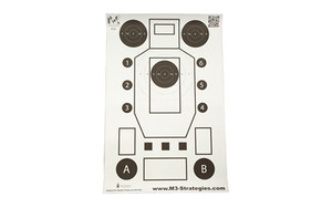 Action Target M3 Strategies Multi-Purpose V3  Training Target  Black and White  23" x 35"  100 Per Box M3-MK3-100
