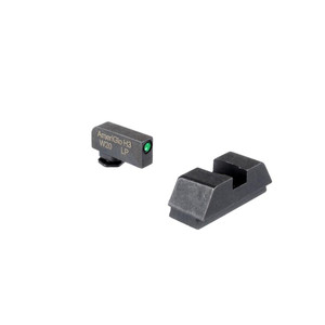 Ameriglo Optics Compatible Tritium Handgun Sight Set for Glock Flat Black .295? Rear 1L Tall Green with Black .220? Front - GL-880