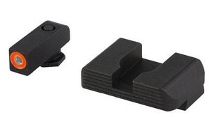 Ameriglo Glock Gen1-4 Hackathorn Sight for Glock 42-43 Green Tritium Orange Front - Black Serrated Rear - GL-436