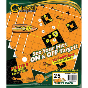 Caldwell 8" Sight-In Orange and Black Target 25 Sheets - 1166103