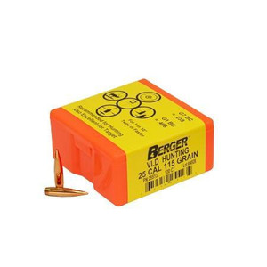 Berger Match Grade Hunting Bullets .25 cal .257" 115 gr VLD HUNTER 100/box - 60-25513