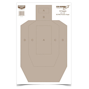 Birchwood Casey Eze-Scorer BC-IPSC Practice Paper Target - 12"x18"10 Pack - BC-37206 Birchwood Casey Eze-Scorer BC-IPSC Practice Paper Target - 12"x18"10 Pack - BC-37206