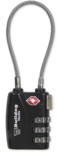 Single Pack TSA Sentry Approved Lock w/Steel Cable - BD8022 Single Pack TSA Sentry Approved Lock w/Steel Cable - BD8022