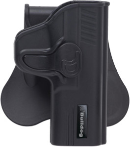 Bulldog Rapid Release Polymer Holster with Paddle Fits Compact 1911 Style Autos Black RH - RR-1911C