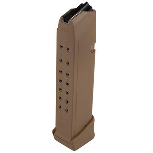 Glock Factory Magazine G17 G17L G19 G19X G26 G34 9mm Luger - Coyote 19/rd Bulk - 33834 Glock Factory Magazine G17 G17L G19 G19X G26 G34 9mm Luger - Coyote 19/rd Bulk - 33834