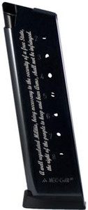 Mec-Gar 1911 Magazine .45 ACP 2nd Amendment Engraved Blued Steel 8/rd - MGCG45082A