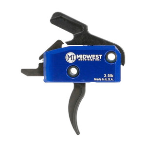 Midwest Industries Drop In Trigger for AR-15 Curved 3.5lb with Anti Walk Pins Black - MI-TRIGGER-C
