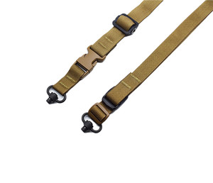 TacShield Warrior 2n1 Sling Padded Web Quick Adjuster QD Push Button Swivel Coyote Brown - T6031CY