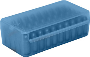 MTM Side Slide Handgun Ammo Box 9mm Luger Clear Blue - P50SS-9M-24