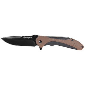 Remington Sportsman Folding Knife Drop Point Blade Tan and Black - 15669