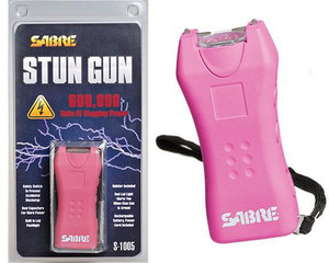 Sabre 600000 Volt Mini-Stun Gun with LED - Pink - S-1005-PK Sabre 600000 Volt Mini-Stun Gun with LED - Pink - S-1005-PK