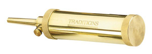 Traditions Muzzleloader Deluxe Tubular Brass Flask with Valve - 2 oz - A1201 Traditions Muzzleloader Deluxe Tubular Brass Flask with Valve - 2 oz - A1201