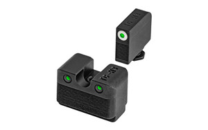 Truglo Tritium Pro Night Sights for Glock M.O.S. 17 19 22 23 24 26 27 33 34 35 38 39 Front Outline White Rear Green - TG231G1MW