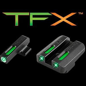 Truglo TFX Tritium/Fiber Optic Day/Night Sights Fits FNH FNP-45 FNX-45 - White Outline Front/Rear Green - TG13FN3A