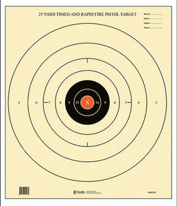Action Target B8POC100 Competition NRA Time  Rapid Fire Bullseye Paper 25 yds 21 x 24 BlackWhite 100 Per Box - B8POC100