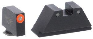 AmeriGlo GL452 Optic Compatible Sight Set for Glock  XL Tall Green Tritium Orange Outline Front SightGreen Tritium Black Outline Rear Sight - GL452