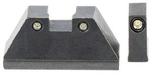 AmeriGlo GL813 Optic Compatible Sight Set for Glock  XL Tall Green Tritium Black Outline Front SightGreen Tritium Black Outline Rear Sight - GL813