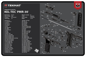 TekMat TEKR17KELPMR3  Cleaning Mat 17x11 Gray Thermoplastic Fiber Top wVulcanized Rubber Back TEKMAT Logo Illustration - TEKR17KELPMR3