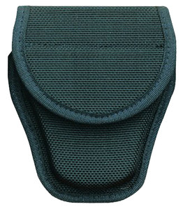 Bianchi 17390 7300 Covered Handcuff Case Standard Linked Handcuffs Accumold Black Basketweave 2.25 Hook  Loop - 17390
