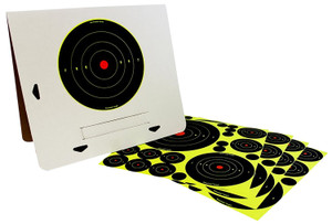Birchwood Casey 34208 ShootNC Reactive Target Variety Pack SelfAdhesive Paper BlackYellow Bullseye 4 Pack - 34208