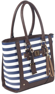 Bulldog BDP050 Tote Purse wHolster Navy Stripe Leather Most Sm Pistols  Revolvers Right Hand - BDP050