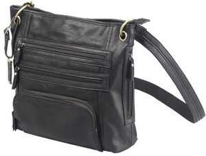 Bulldog BDP038 Cross Body Purse wHolster Black Leather Most Sm Pistols  Revolvers Ambidextrous Hand - BDP038