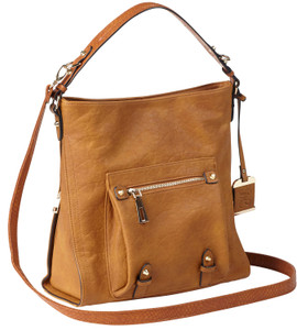 Bulldog BDP054 Hobo Purse wHolster Brown Leather Most Sm Pistols  Revolvers Right Hand - BDP054