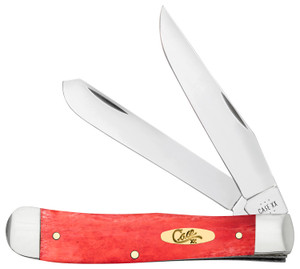 Case 10760 Dark Red Bone Trapper Folding Clip PointSpey Plain Mirror Polished TruSharp SS BladeSmooth Dark RedPinched Bolsters BoneSS Handle - 10760